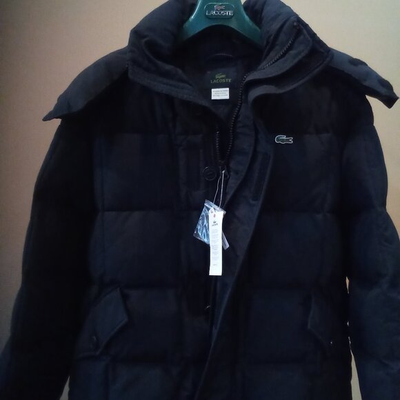 Lacoste Men's Water-Repellent Jacket/Coat Removable Hood - Picture 1 of 9